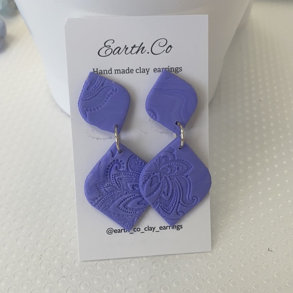 Handmade clay earrings. New - Picture 9 of 14